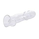 YcsLust Realistische Dildos Sexy Penis Sleeve FüR MäNner G-Spot Massage HüLse Cocks Extender Dildo PenishüLle PenisverläNgerung Und Erektionsverbesserung VerzöGerung Ejakulation （A Transparent）