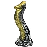 21.6cm Monster Dildo mit Saugnäpfen Schlange Analdildo Realistischer Dildo schwarze goldene Cobra extra großer Analplug Buttplug Anal Silikon für Männer, Frauen, Paare