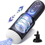 Masturbieren für Männer Elektrisch, Sexspielzeug für Männer Solo mit 5 Teleskop Rotation und 5 Saugmodi, Stufenloses Getriebe Masturbator Taschenmuschi Elektrische Sex Toy mit Saugnapfhalterung